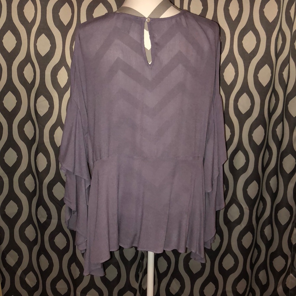 Ruffles Gauze Peasant Top - Picture 5 of 6